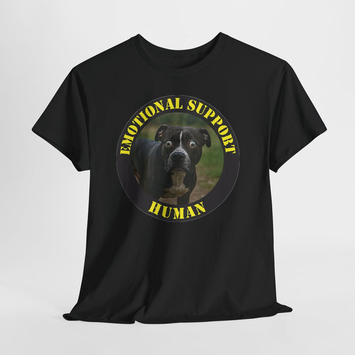 Emotional Support Human T-Shirt — Funny Dog Photo Tee for Pet Lovers