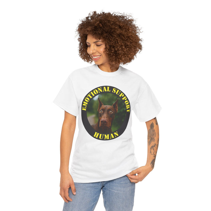 Emotional Support Human T-Shirt – Doberman Pet Lover Tee