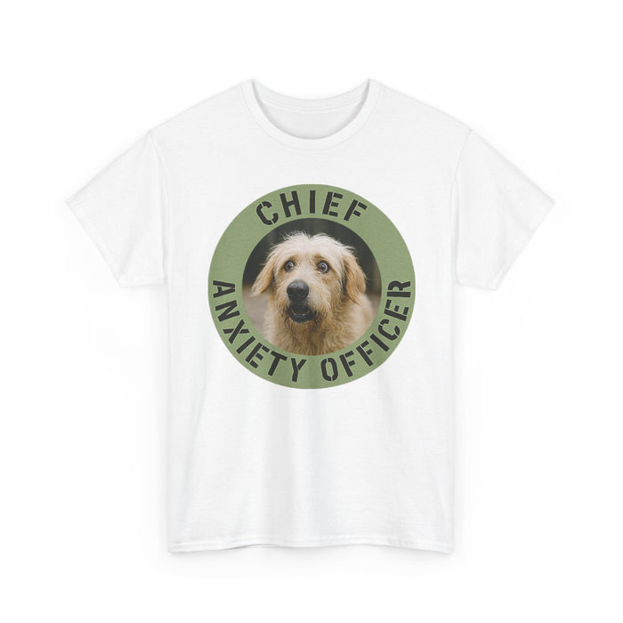Chief Anxiety Officer T-Shirt — Cute Dog Graphic Tee for Anxious Pet Lovers