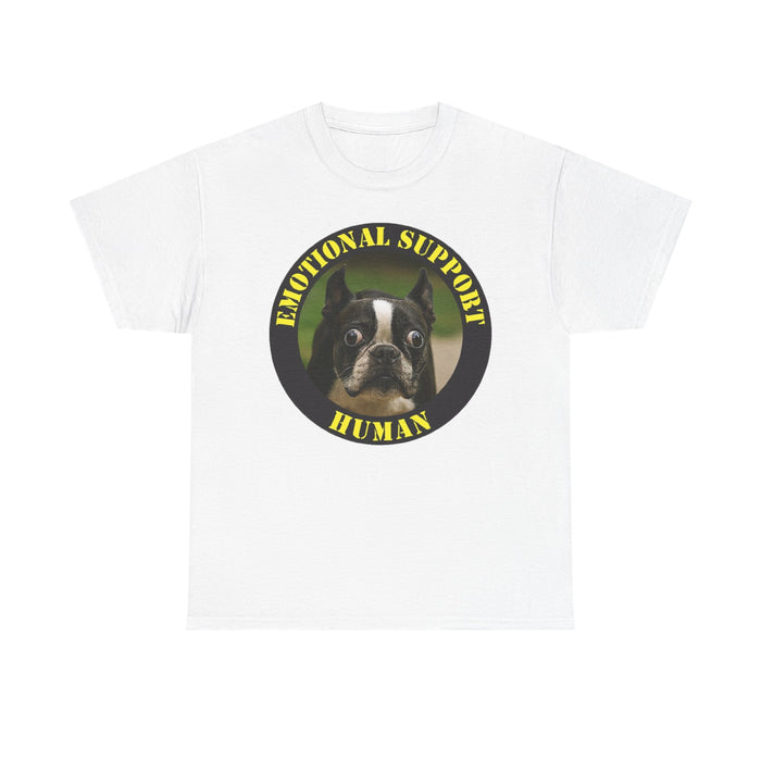 Emotional Support Human Tee — Cute Boston Terrier Pet Lover Shirt