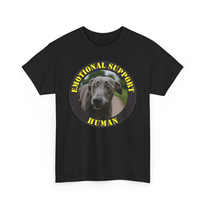 Emotional Support Human T‑Shirt — Rescue Dog Photo Tee for Pet Lovers