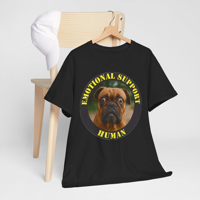 Emotional Support Human T‑Shirt — Cute Pug Pet Lover Tee