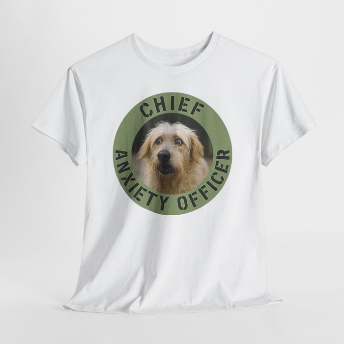 Chief Anxiety Officer T-Shirt — Cute Dog Graphic Tee for Anxious Pet Lovers