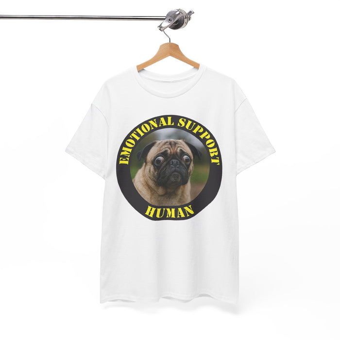 Emotional Support Human Tee — Pug Dog Graphic T-Shirt