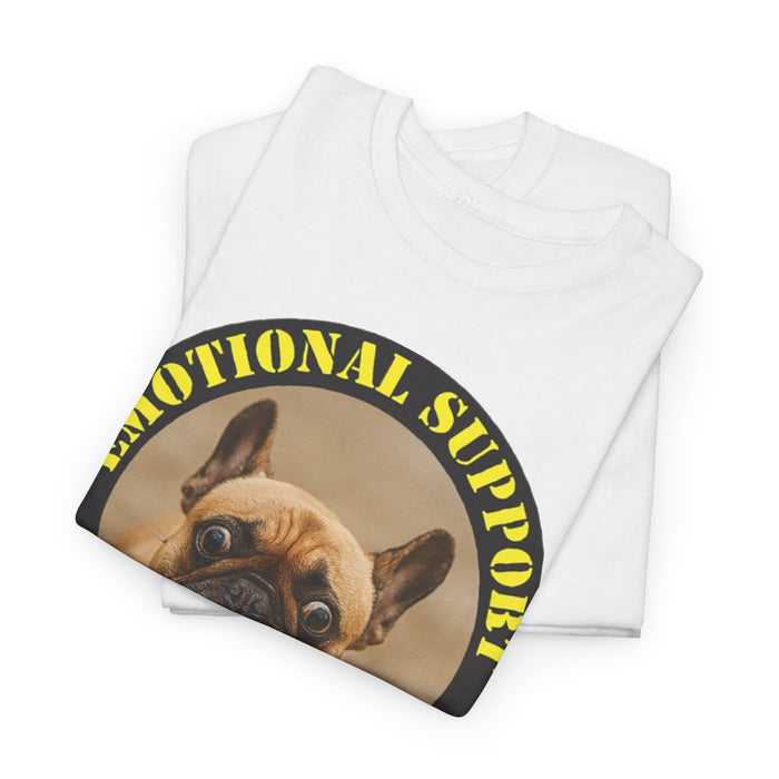 Emotional Support Human Tee — Cute French Bulldog Circle Graphic