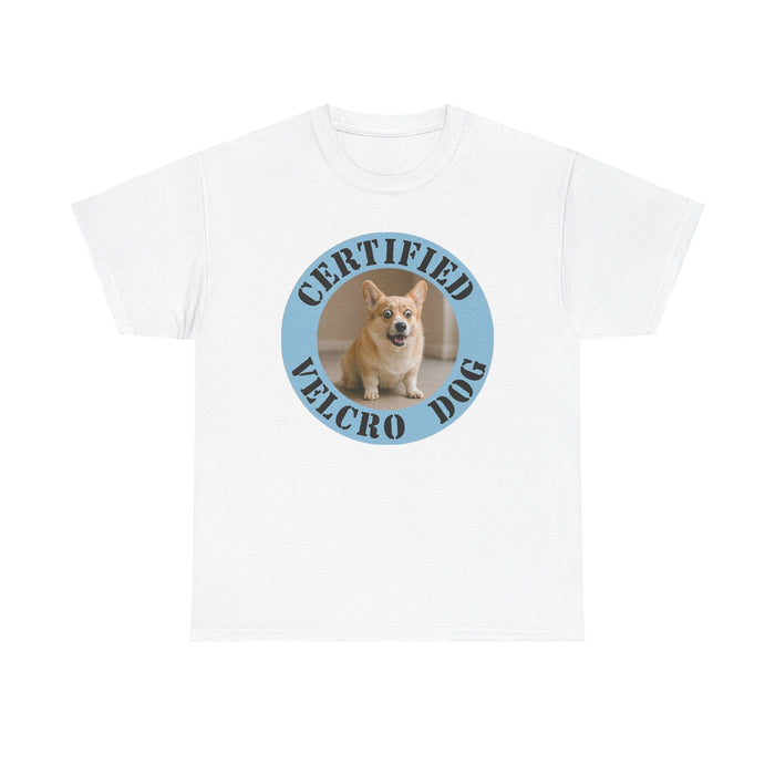 T-Shirt — "Certified Velcro Dog" Corgi Graphic Tee