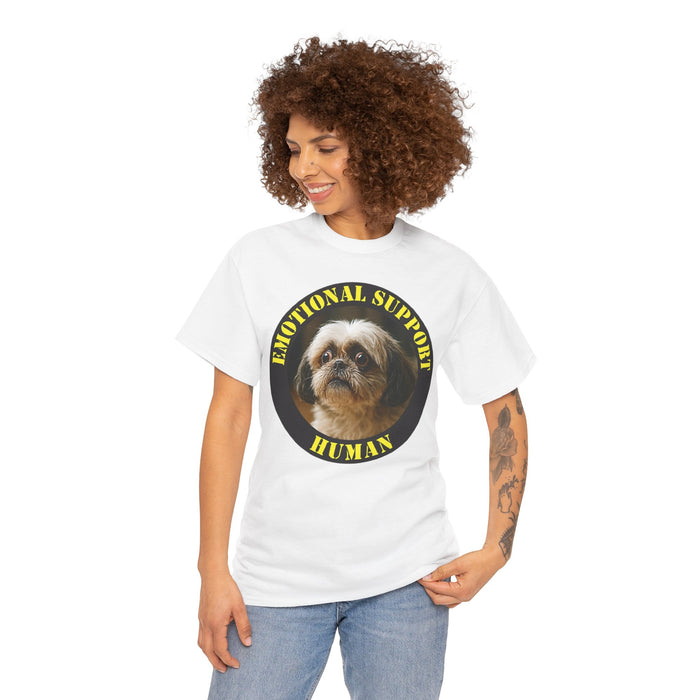 Emotional Support Human T‑Shirt — Cute Shih Tzu Pet Therapy Tee