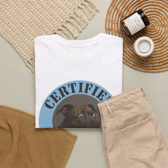 Certified Velcro Dog T-Shirt — Funny Rescue/Adopted Dog Tee