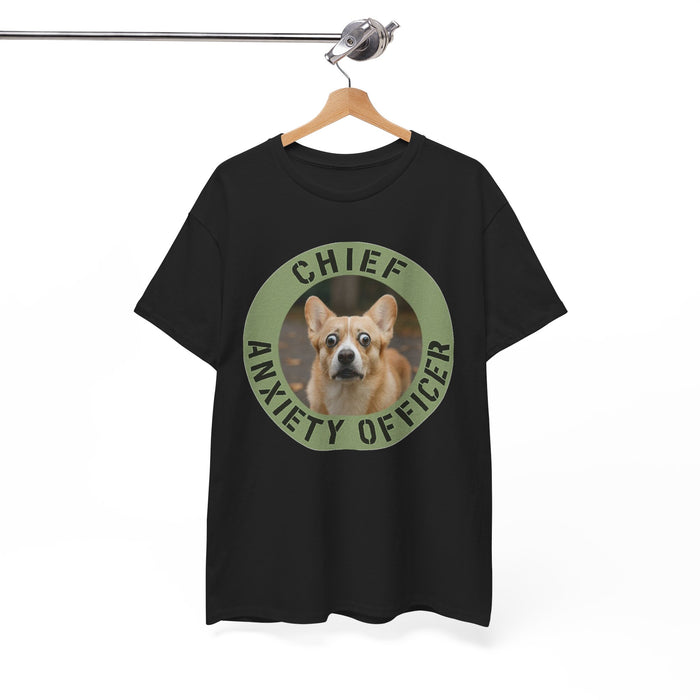 Chief Anxiety Officer T-Shirt — Funny Corgi Pet Tee for Dog Lovers