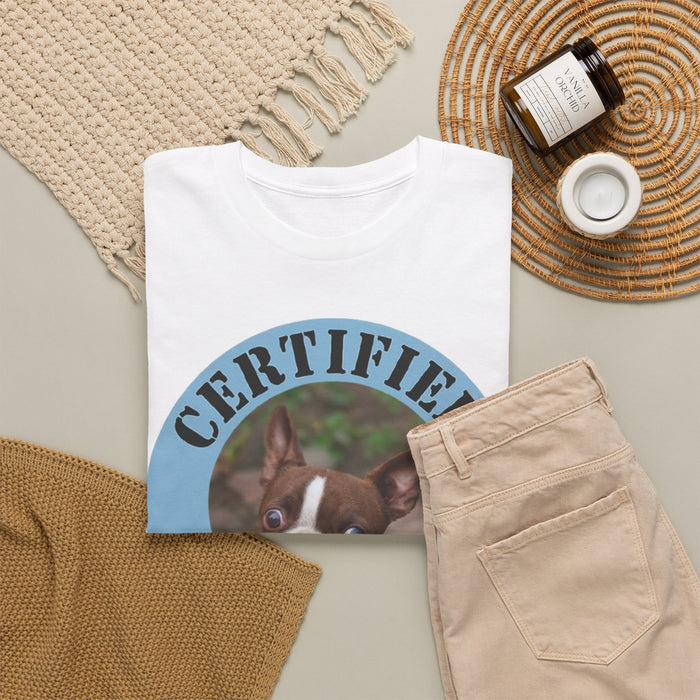 Certified Velcro Dog T-Shirt — Funny Boston Terrier Pet Tee