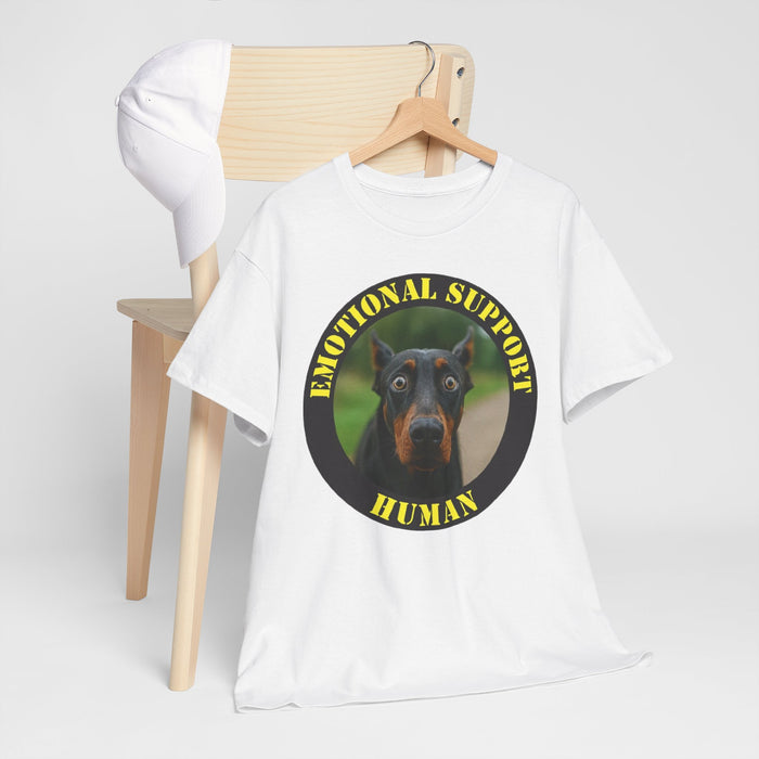 Emotional Support Human T‑Shirt — Doberman Pet Lover Tee