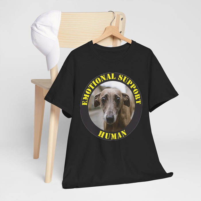 Emotional Support Human Tee — Funny Dog Portrait Shirt for Pet Lovers