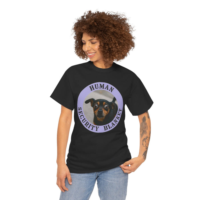 T-Shirt — "Human Security Blanket" Dog Face Graphic Tee