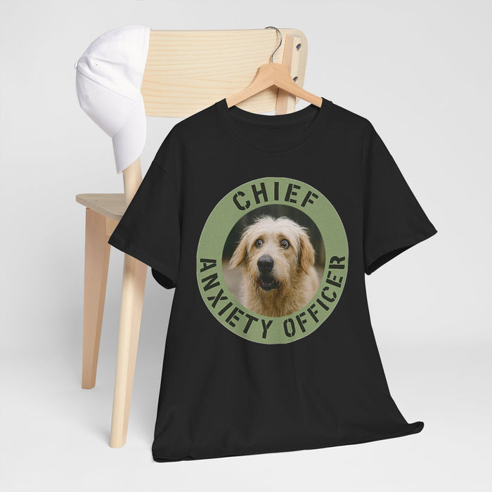 Chief Anxiety Officer T-Shirt — Cute Dog Graphic Tee for Anxious Pet Lovers