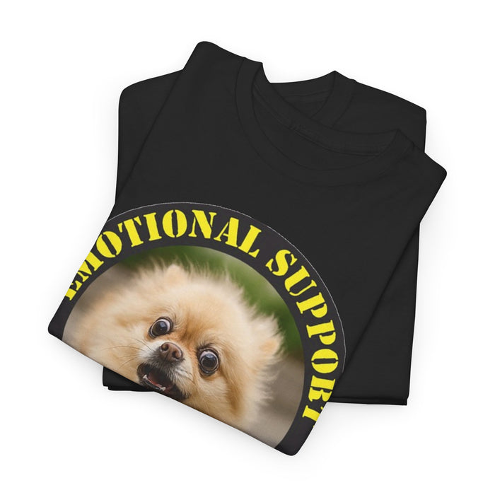 Emotional Support Human T‑Shirt — Cute Pomeranian Therapy Dog Tee