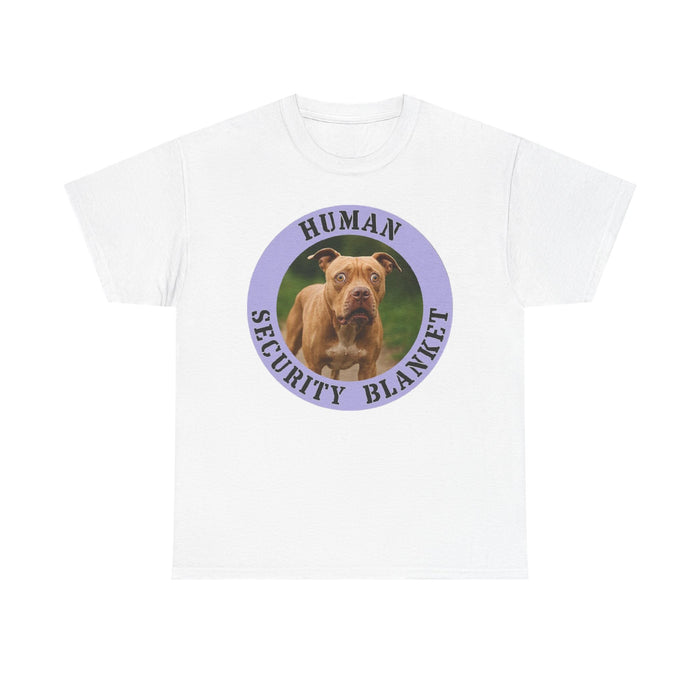 Pit Bull Human Security Blanket T-Shirt – Funny Dog Photo Tee