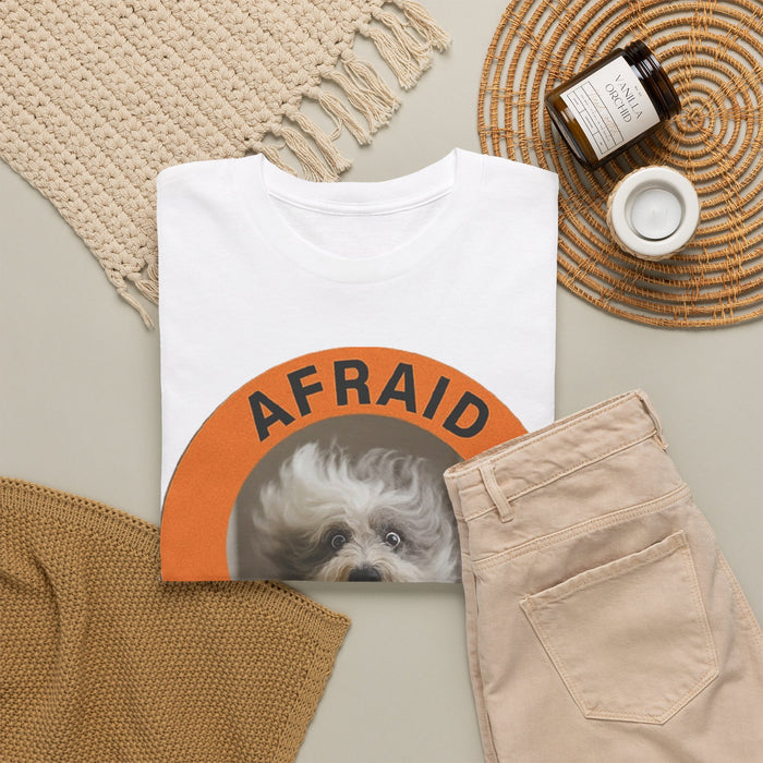 Afraid But Trying Dog Tee - Cute Encouragement Old English Sheepdog T-Shirt
