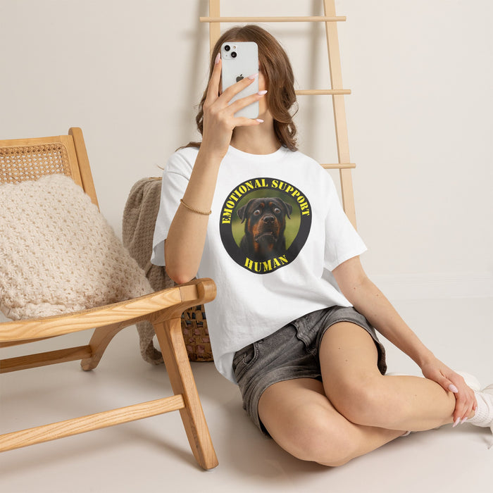 Emotional Support Human T‑Shirt — Rottweiler Pet Lover Gift