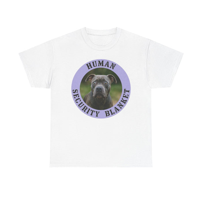 Pit Bull Human Security Blanket T-Shirt – Funny Dog Face Tee for Dog Lovers