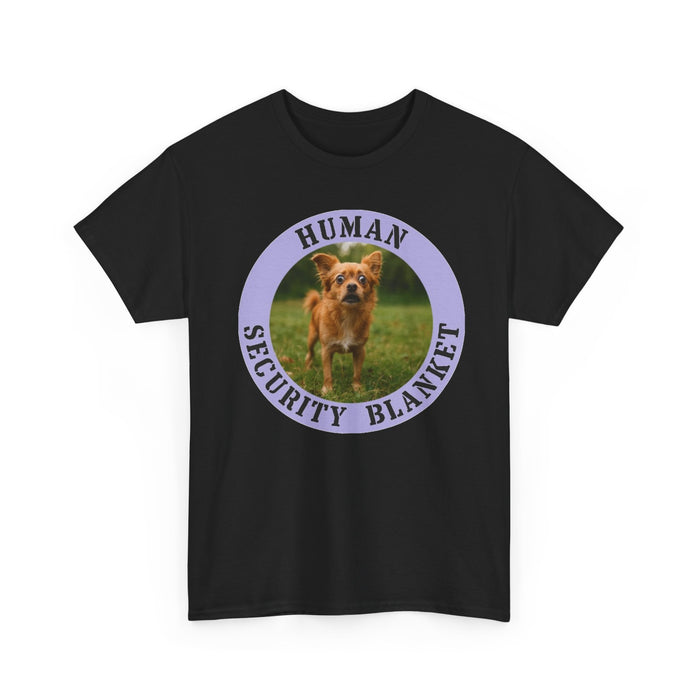 T-Shirt — "Human Security Blanket" Cute Dog Photo Tee