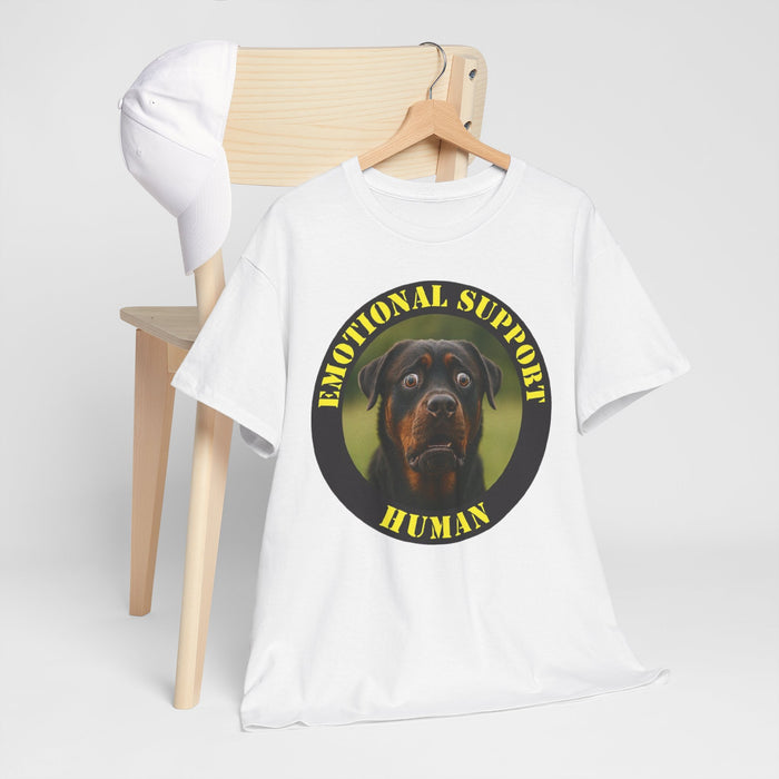 Emotional Support Human T‑Shirt — Rottweiler Pet Lover Gift