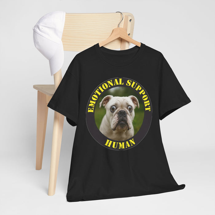 Emotional Support Human T‑Shirt — Cute Bulldog Therapy Tee