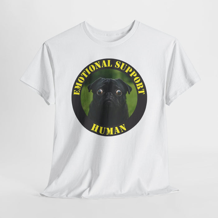Emotional Support Human T-Shirt — Cute Pug Pet Lover Tee