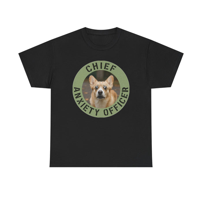 Chief Anxiety Officer T-Shirt — Funny Corgi Pet Tee for Dog Lovers