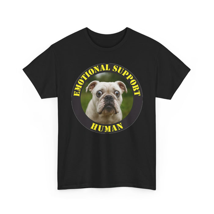 Emotional Support Human T‑Shirt — Cute Bulldog Therapy Tee