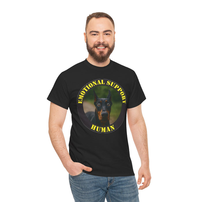 Emotional Support Human T-Shirt – Doberman Pet Lover Tee