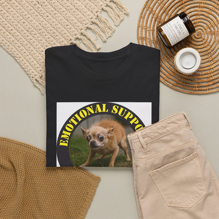 Emotional Support Human T‑Shirt — Funny Rescue Dog Badge Tee