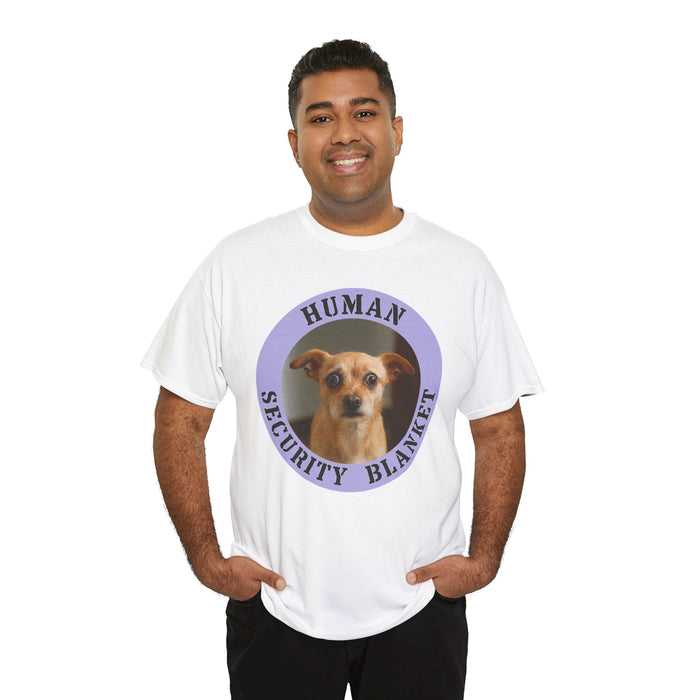 Human Security Blanket T-Shirt — Cute Dog Photo Graphic Tee