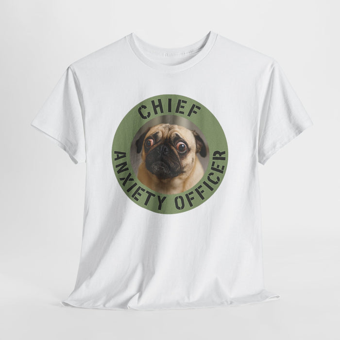 T-Shirt - "Chief Anxiety Officer" Pug Graphic Tee