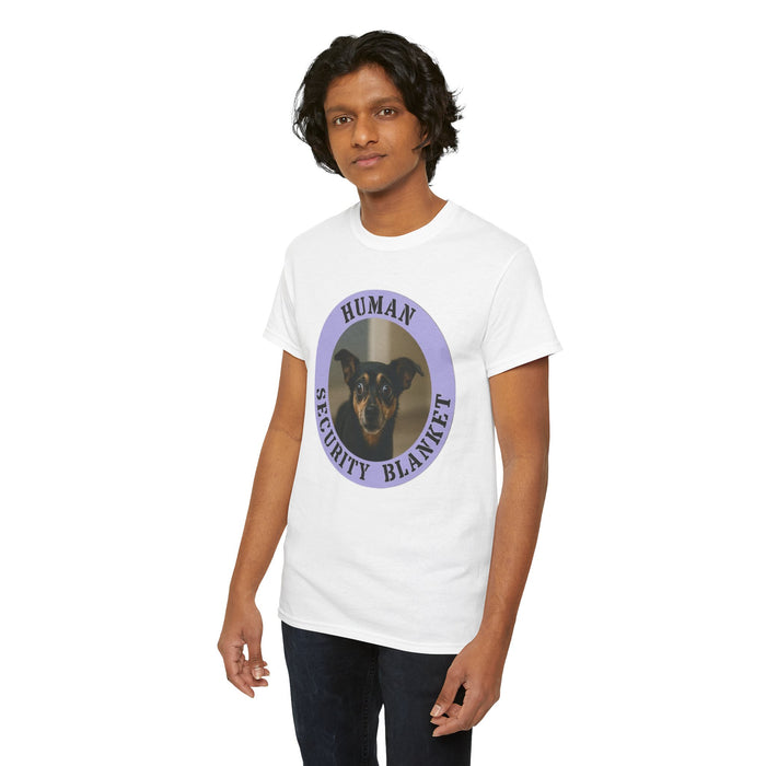 Human Security Blanket T-Shirt — Cute Dog Photo Tee
