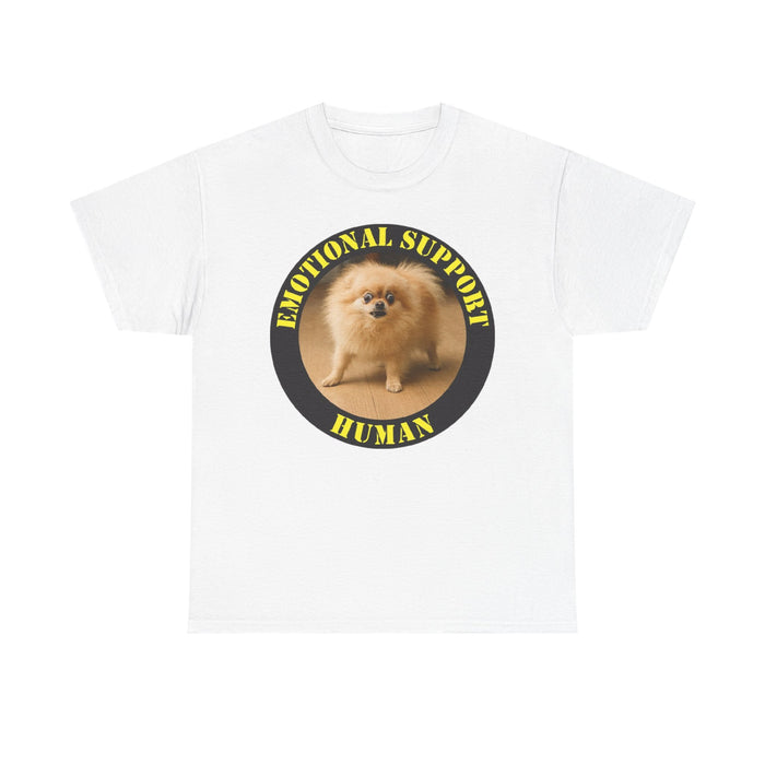 Emotional Support Human Tee — Cute Pomeranian Graphic T-Shirt
