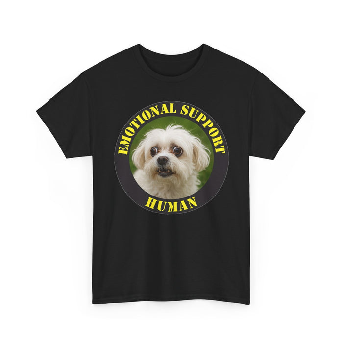 Emotional Support Human T‑Shirt — Cute Dog Photo Tee for Pet Lovers
