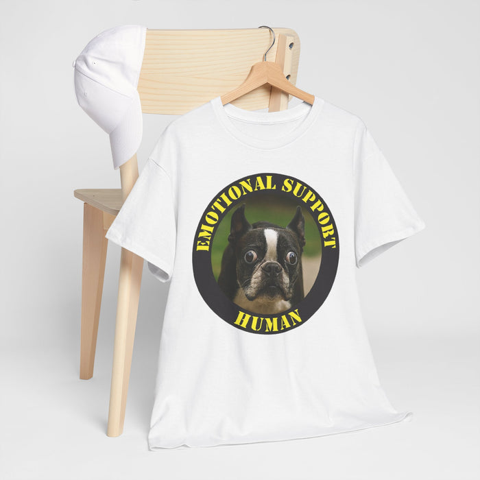 Emotional Support Human Tee — Cute Boston Terrier Pet Lover Shirt