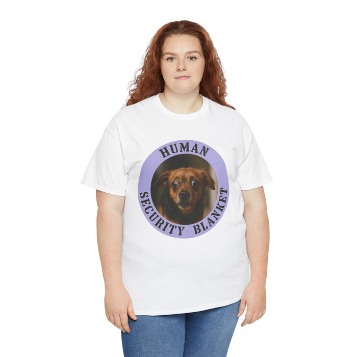Human Security Blanket Tee — Cute Dog Graphic T-Shirt