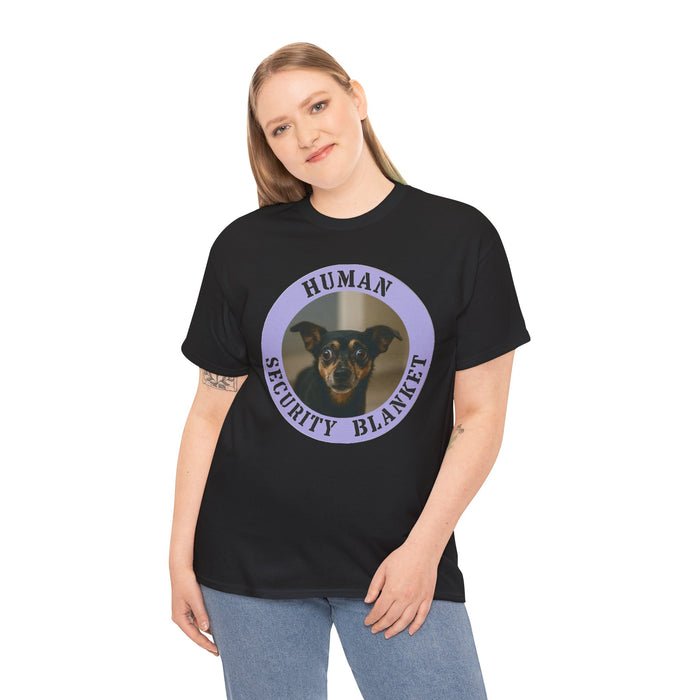 Human Security Blanket T-Shirt — Cute Dog Photo Tee