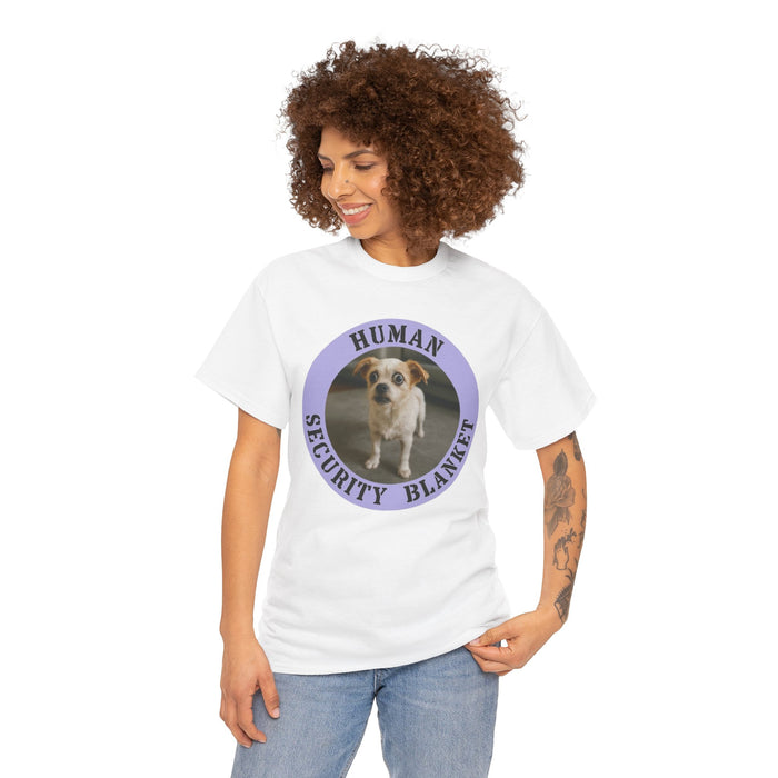 T-Shirt — "Human Security Blanket" Cute Dog Photo Tee