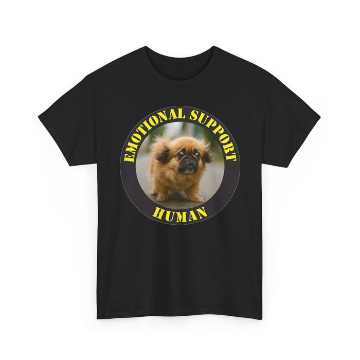 Emotional Support Human T‑Shirt — Cute Pekingese Dog Graphic Tee