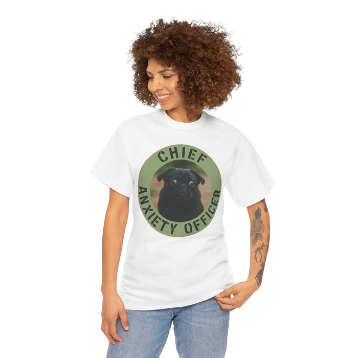 Chief Anxiety Officer Dog Tee — Funny Pug Graphic T-Shirt