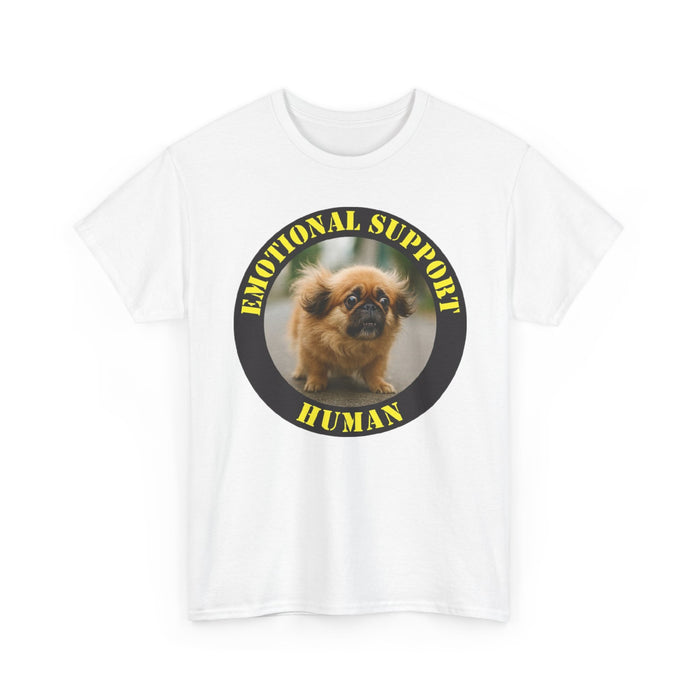 Emotional Support Human T‑Shirt — Cute Pekingese Dog Graphic Tee
