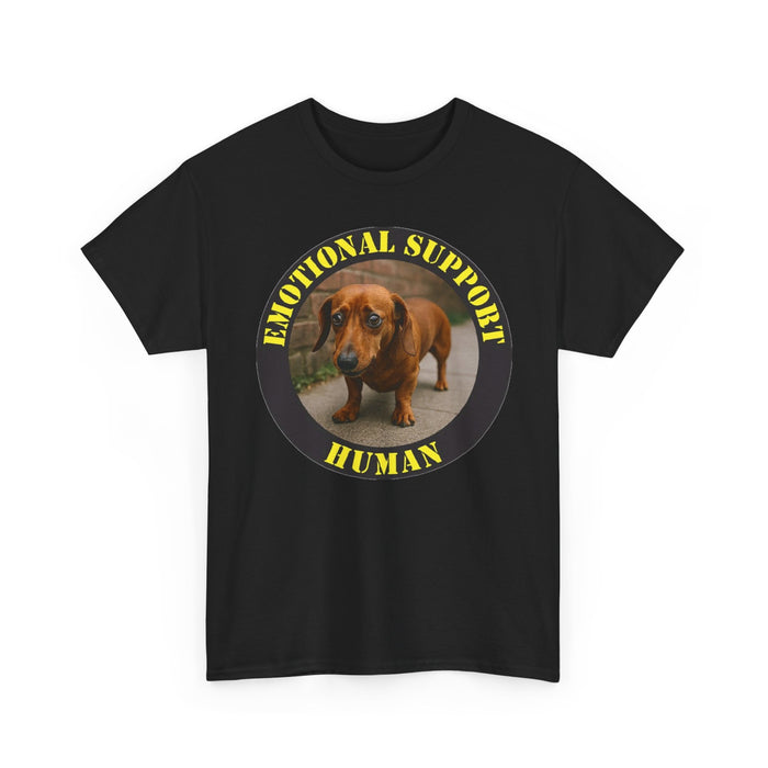 Emotional Support Human T-Shirt — Cute Dachshund Rescue Tee