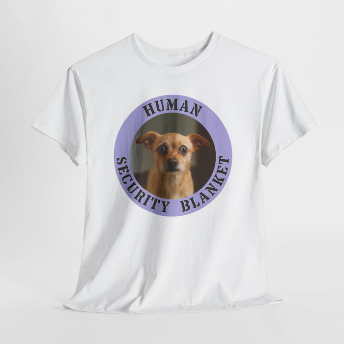 Human Security Blanket T-Shirt — Cute Dog Photo Graphic Tee