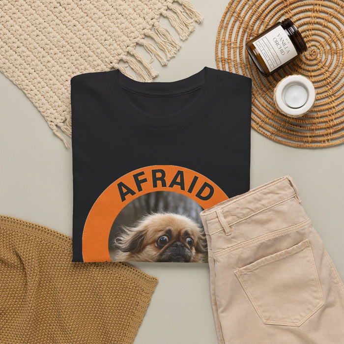 Afraid But Trying Tee — Cute Anxious Pekingese Graphic Shirt