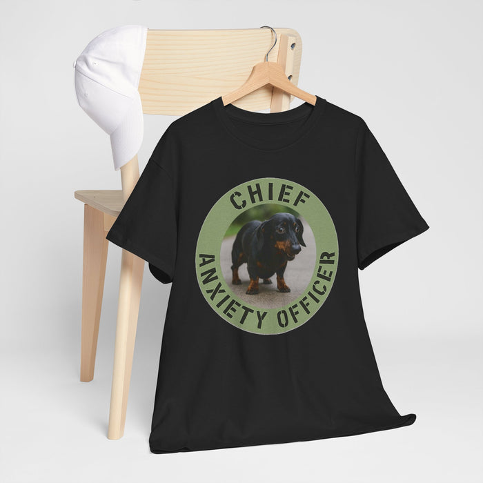 Chief Anxiety Officer T-Shirt — Cute Dachshund Pet Humor Tee