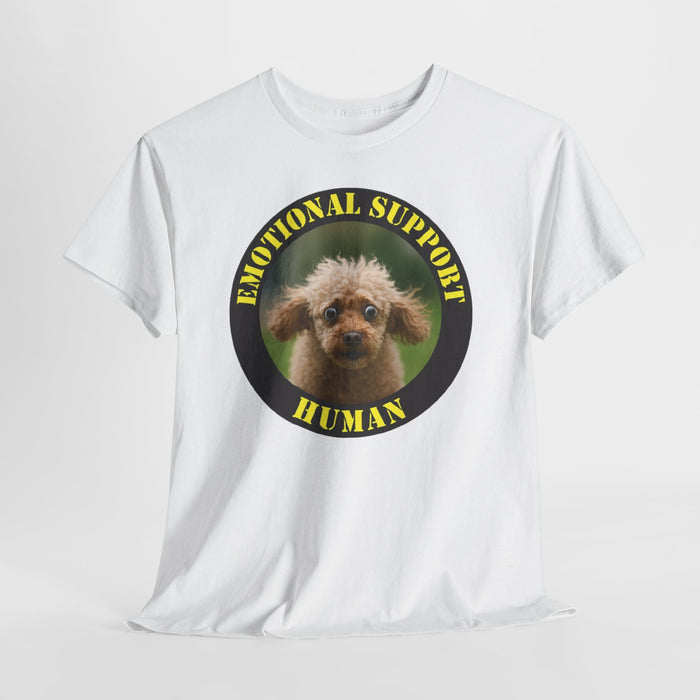 Emotional Support Human T‑Shirt — Cute Poodle Rescue Pet Lover Tee