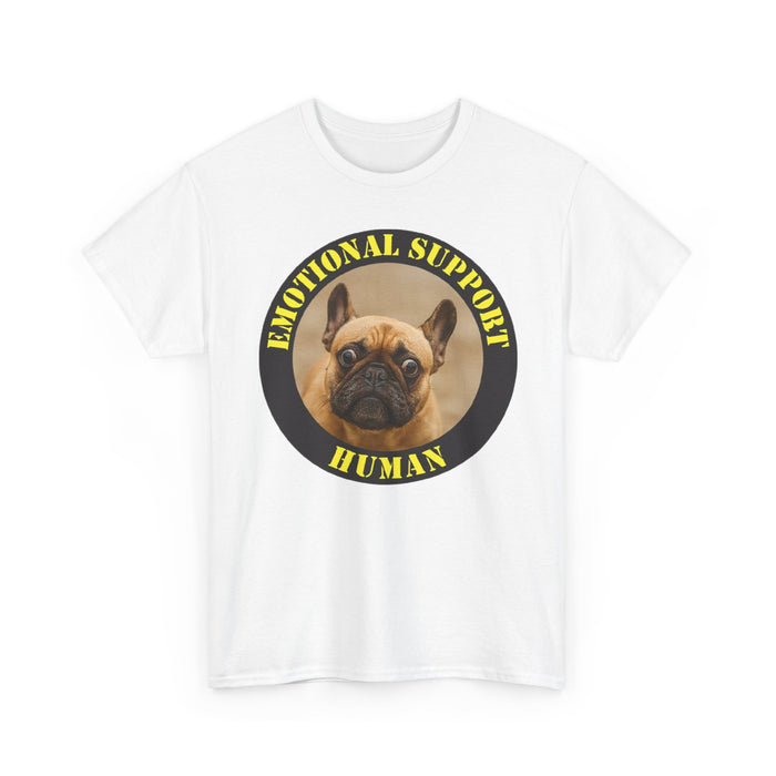 Emotional Support Human Tee — Cute French Bulldog Circle Graphic