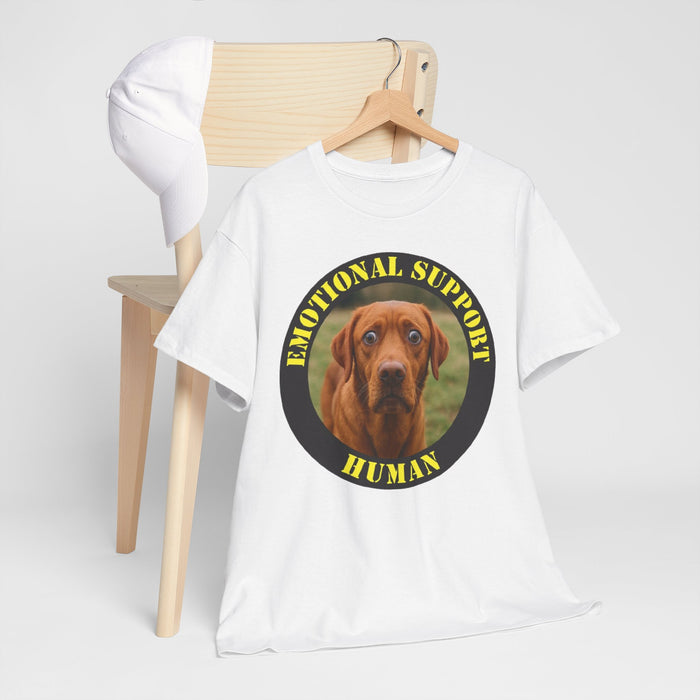 Emotional Support Human Tee – Funny Dog Photo Graphic T-Shirt